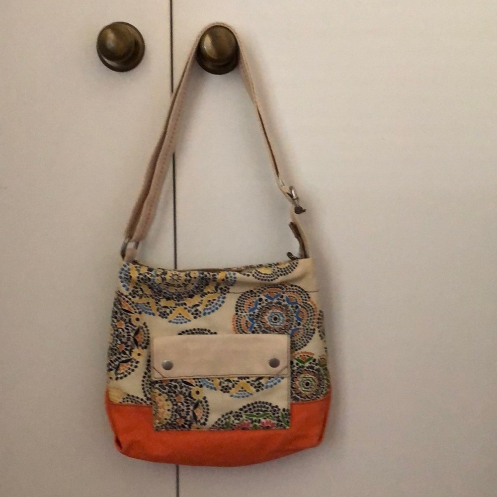 Fossil- Lena Tote Orange Satchel Purse/Crosssbody bag